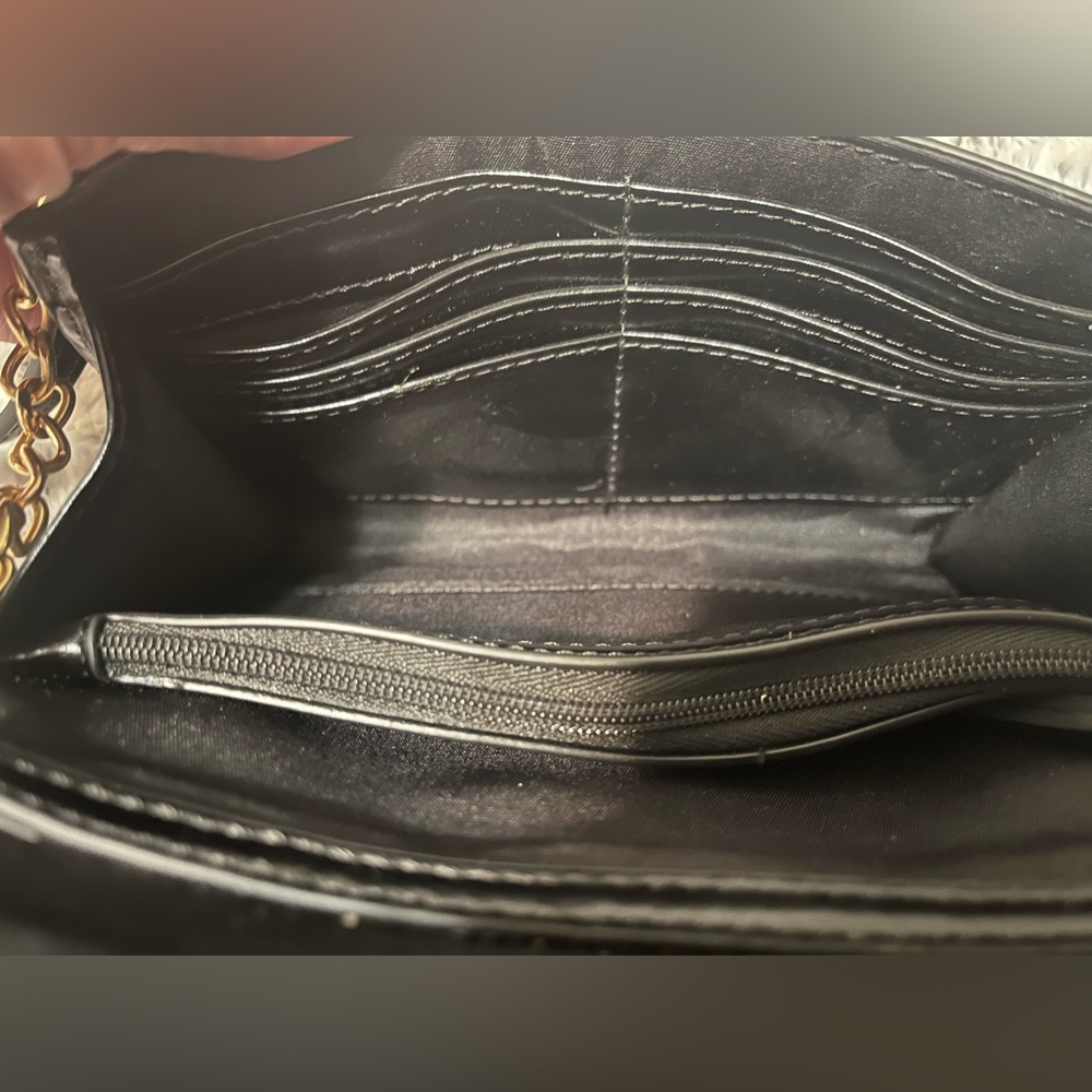 Nanette Lepore Glossy Black Embossed Clutch - Picture 6 of 10